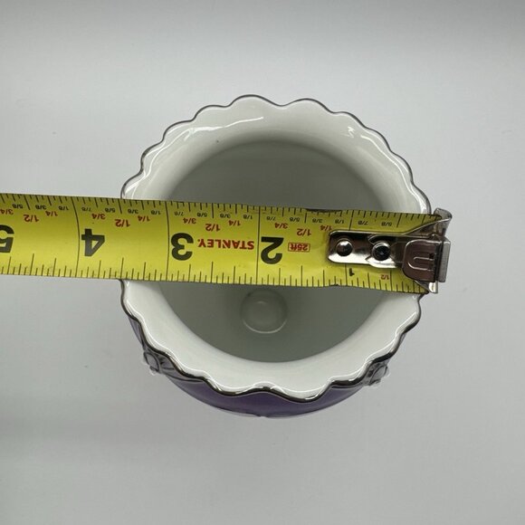 VTG Louis Tiffany Bradford Exchange Glittering Dragonflies Porcelain Vase Purple - Picture 9 of 9